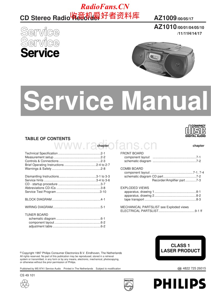 Philips-AZ-1010-Service-Manual电路原理图.pdf_第1页