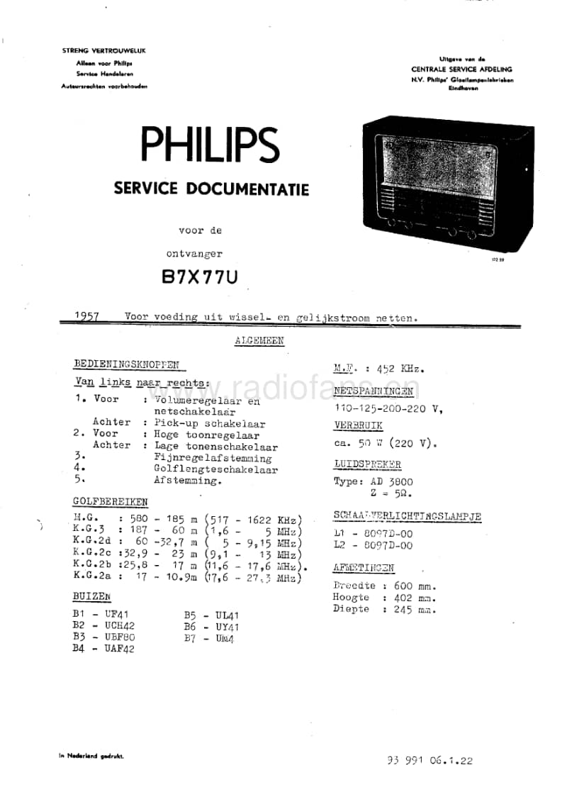 Philips-B-7-X-77-U-Service-Manual电路原理图.pdf_第1页