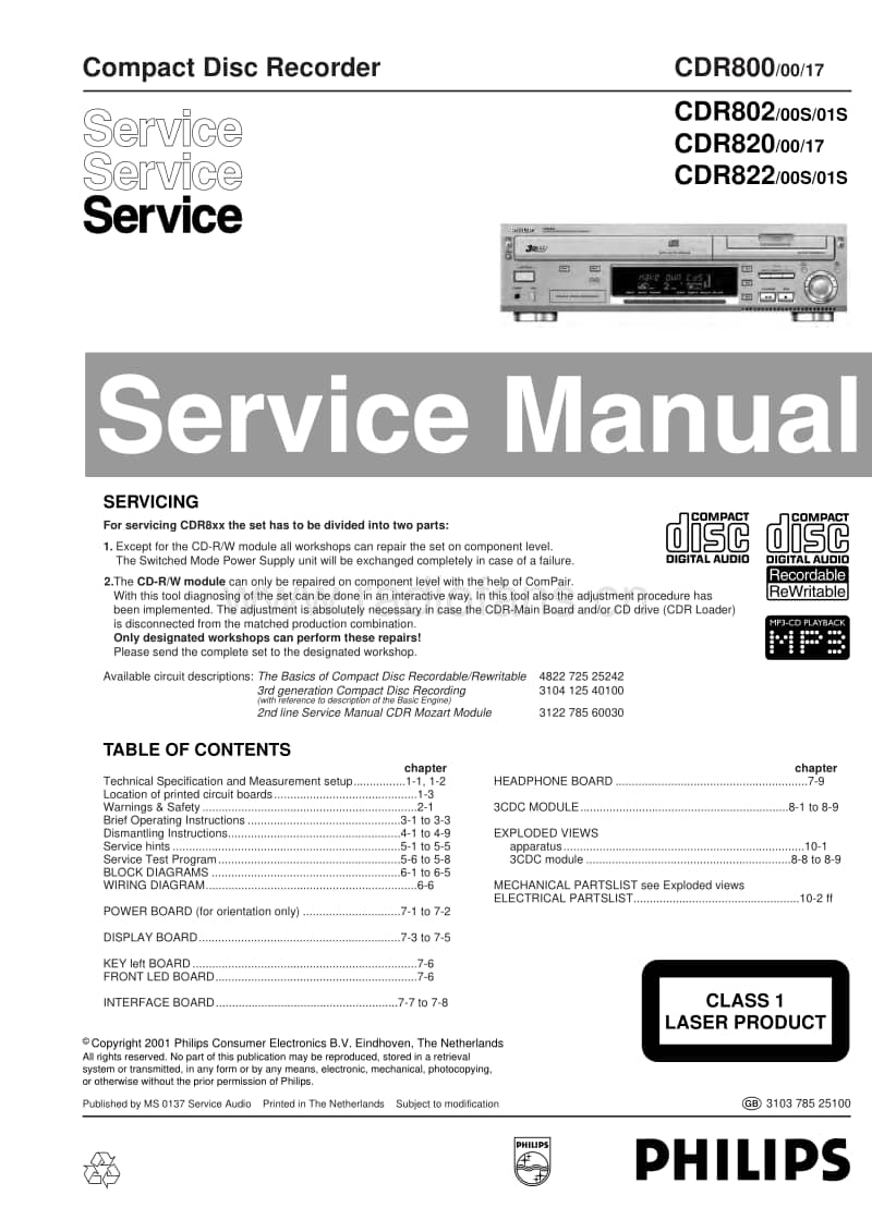 Philips-CDR-800-802-820-822-Service-Manual(1)电路原理图.pdf_第1页