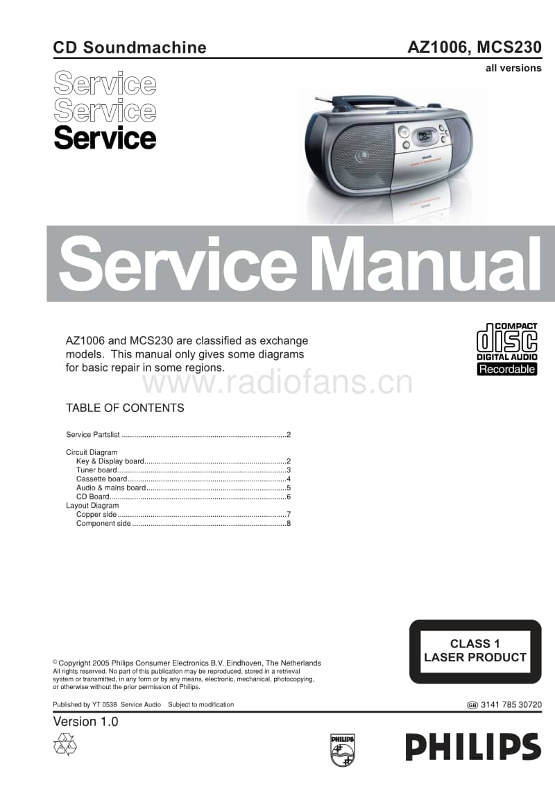 Philips-MCS-230-Service-Manual电路原理图.pdf_第1页