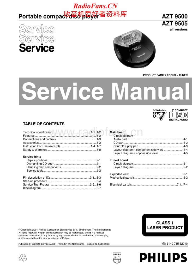 Philips-AZT-9500-AZT-9505-Service-Manual电路原理图.pdf_第1页