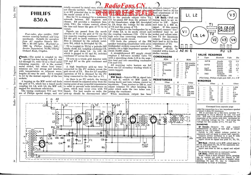 Philips-830-A-Service-Manual电路原理图.pdf_第1页