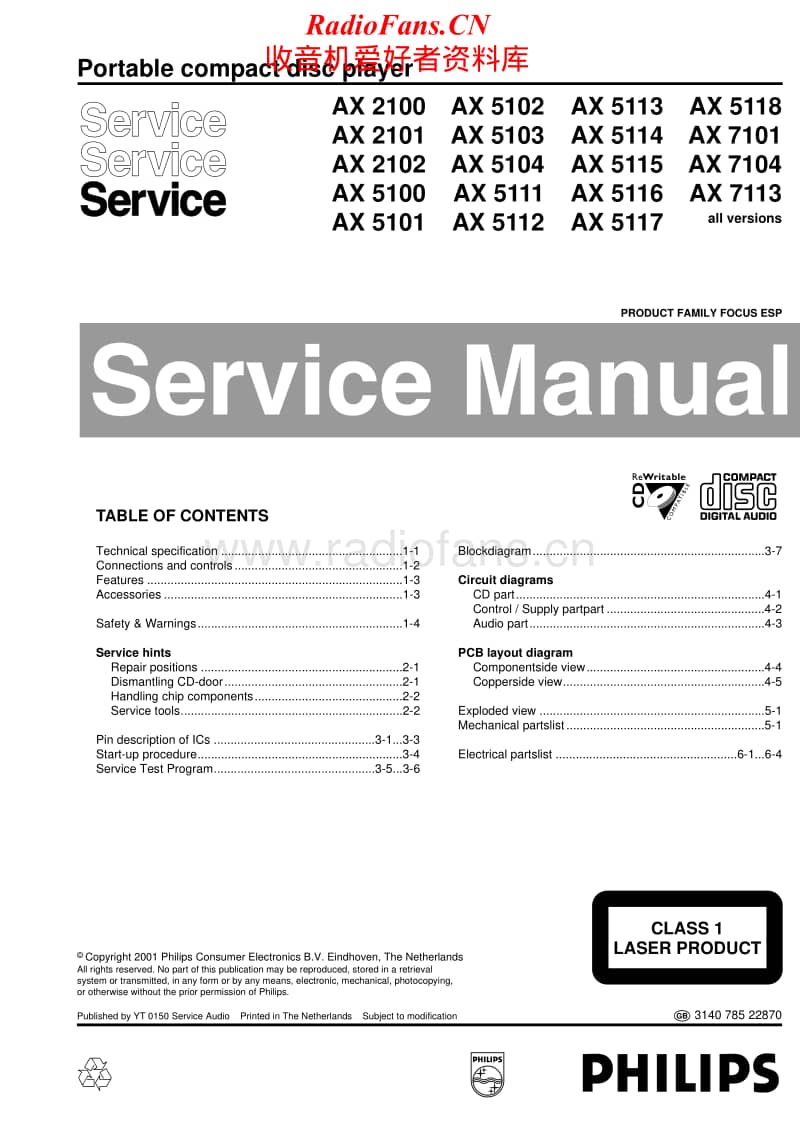 Philips-AX-2101-Service-Manual电路原理图.pdf_第1页