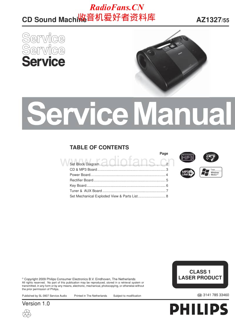 Philips-AZ-1327-Service-Manual电路原理图.pdf_第1页