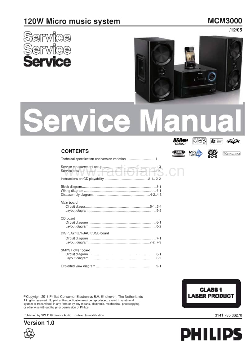 Philips-MCM-3000-Service-Manual电路原理图.pdf_第1页