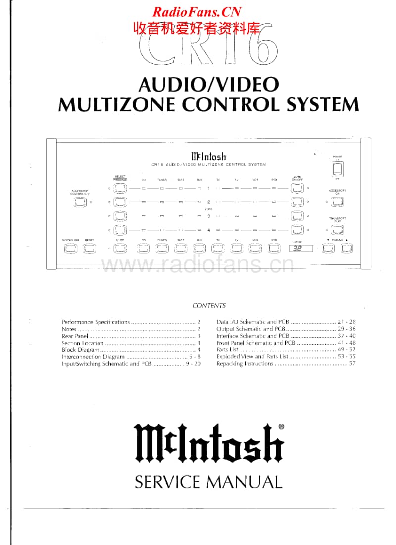 McIntosh-CR-16-Service-Manual电路原理图.pdf_第1页