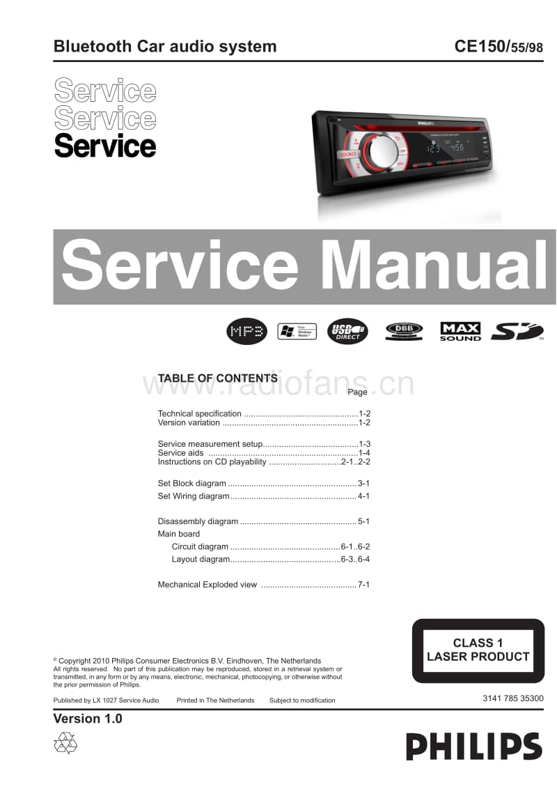 Philips-CE-150-Service-Manual电路原理图.pdf_第1页