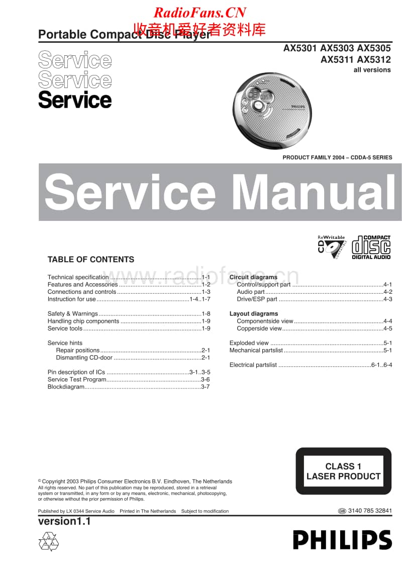 Philips-AX-5301-Service-Manual电路原理图.pdf_第1页