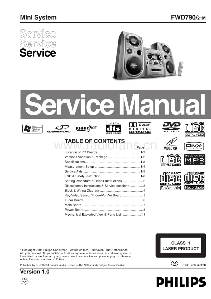 Philips-FWD-790-Service-Manual电路原理图.pdf_第1页