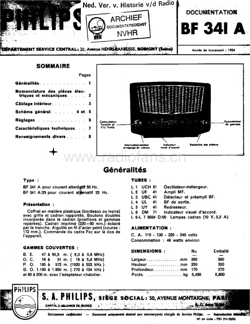 Philips-BF-341-A-Service-Manual电路原理图.pdf_第1页