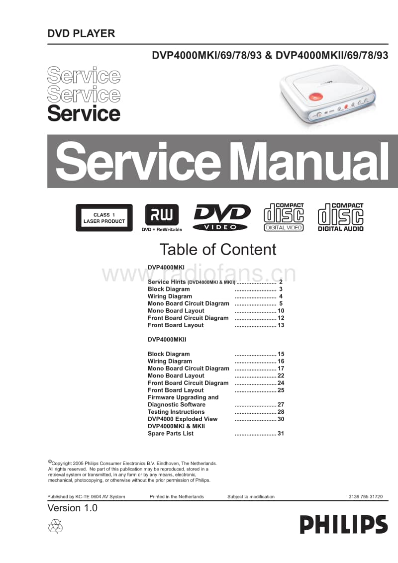 Philips-DVD-4000-Mk1-Mk2-Service-Manual电路原理图.pdf_第1页