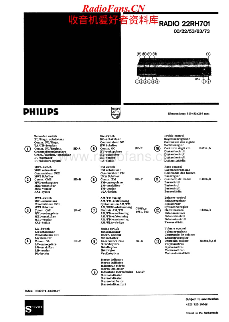 Philips-22-RH-701-Service-Manual电路原理图.pdf_第1页