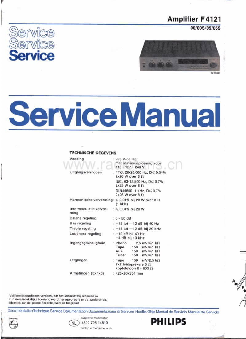 Philips-F-4121-Service-Manual电路原理图.pdf_第1页