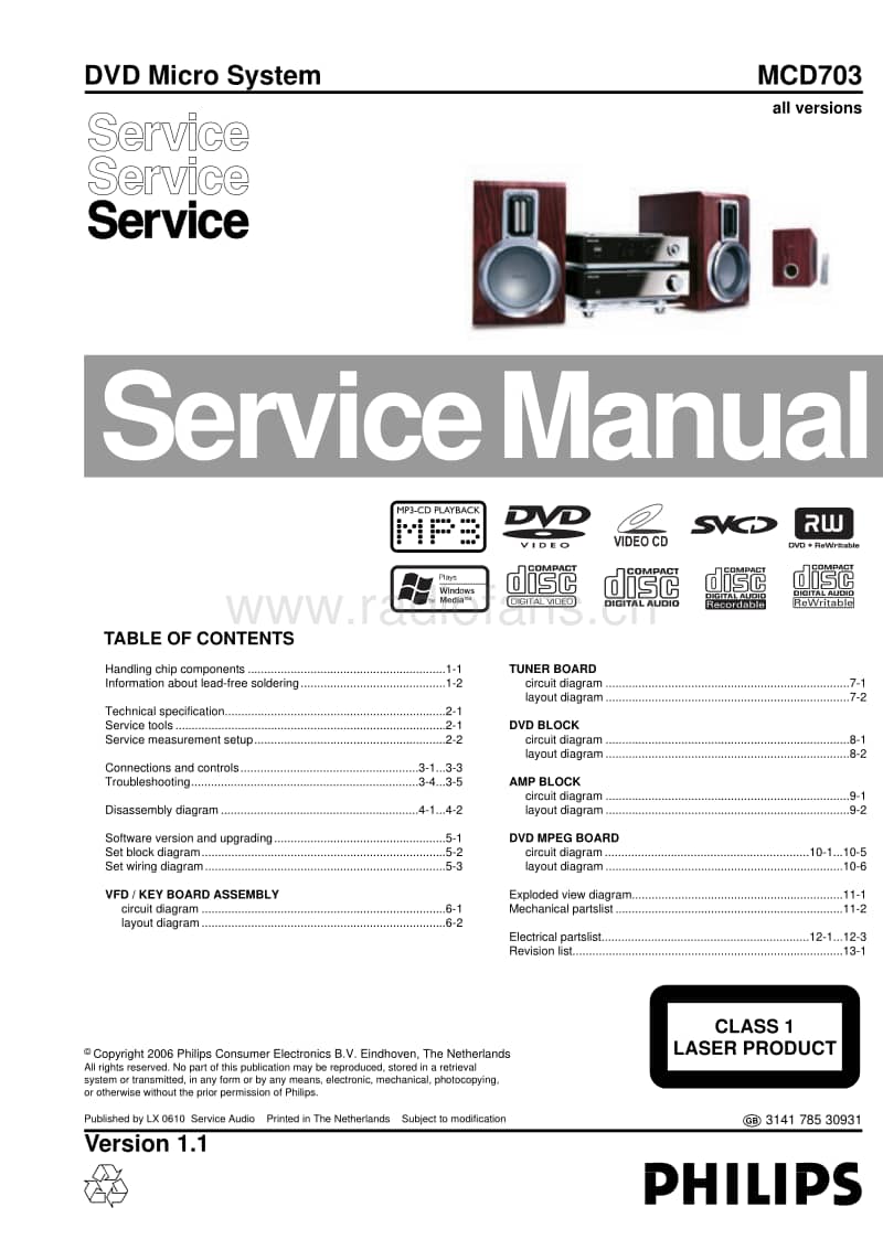 Philips-MCD-703-Service-Manual电路原理图.pdf_第1页