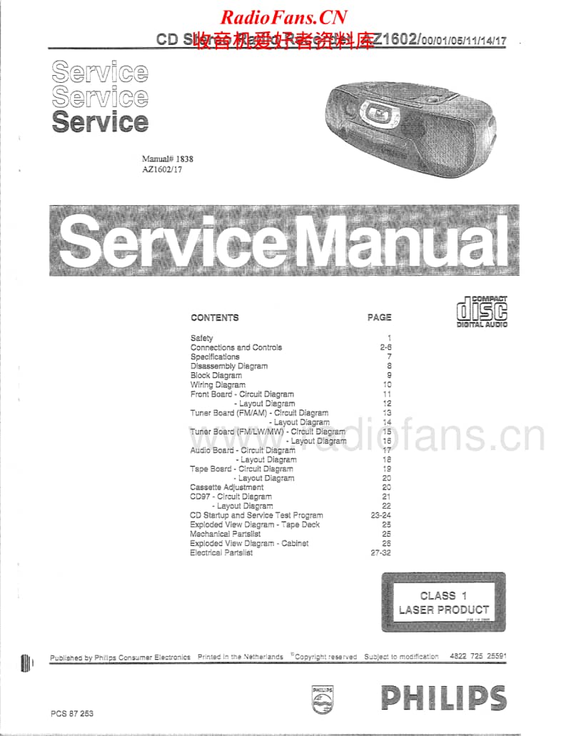 Philips-AZ-1602-Service-Manual电路原理图.pdf_第1页