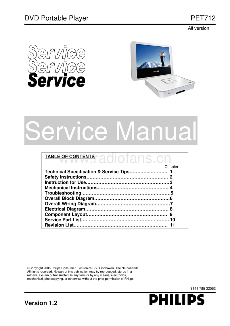 Philips-PET-712-Service-Manual电路原理图.pdf_第1页