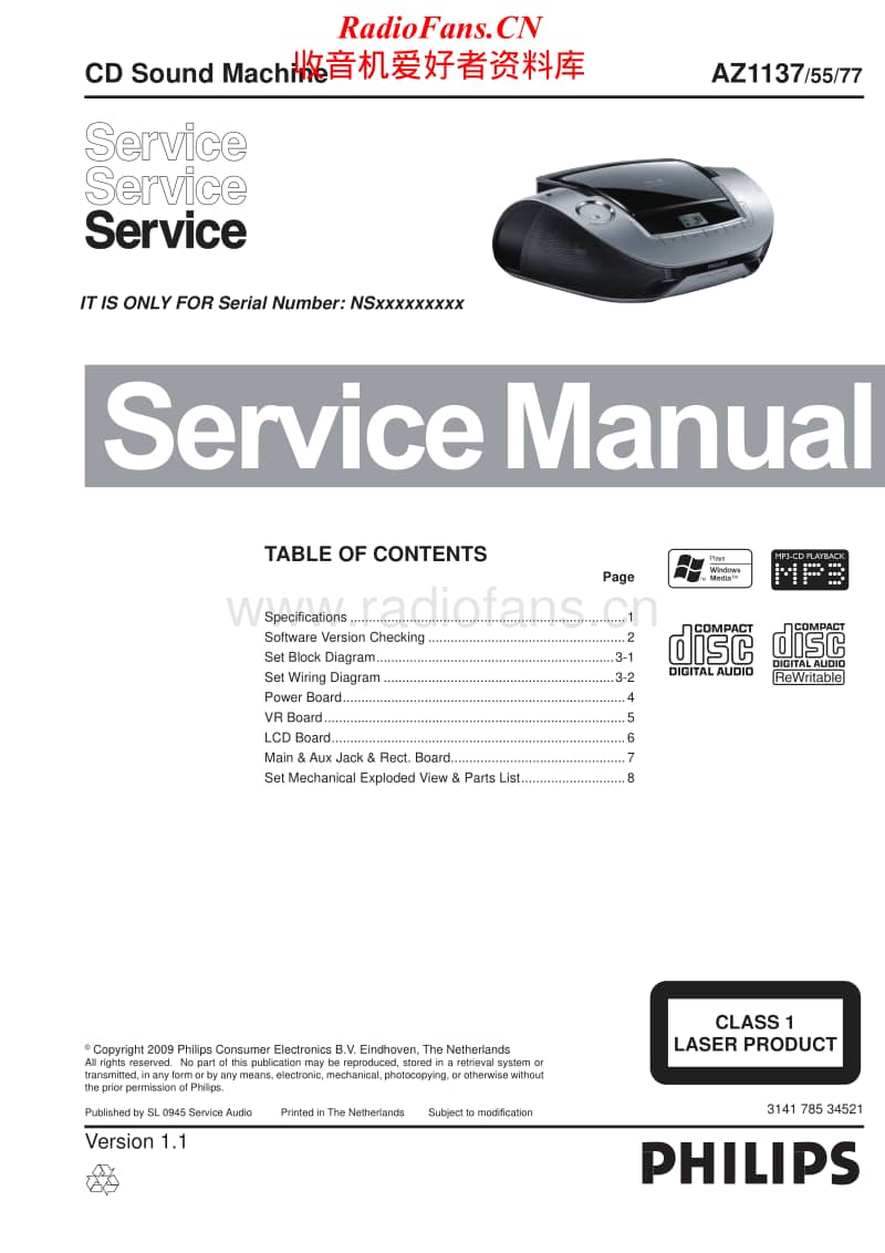 Philips-AZ-1137-Service-Manual电路原理图.pdf_第1页