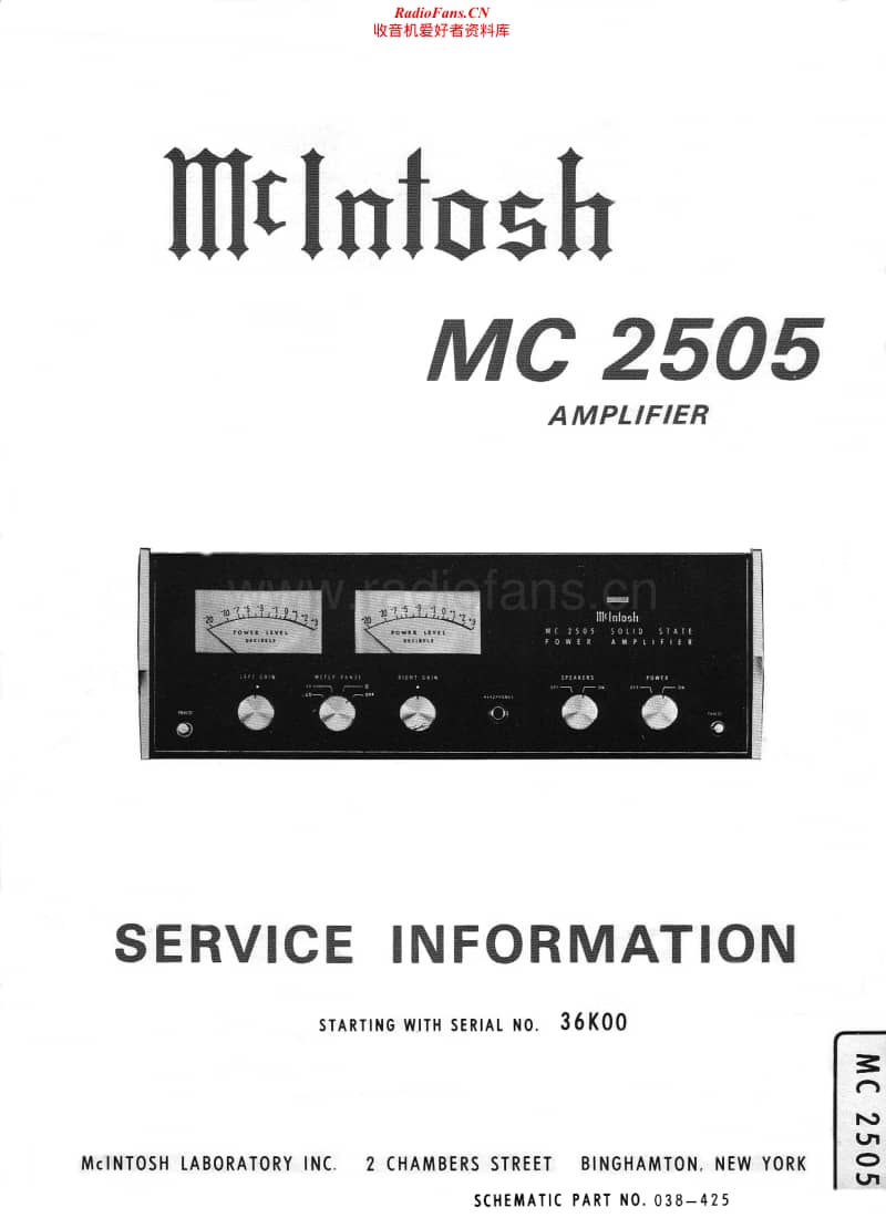 McIntosh-MC-2505-Service-Manual电路原理图.pdf_第1页