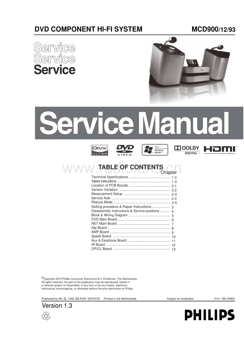 Philips-MCD-900-Service-Manual电路原理图.pdf_第1页