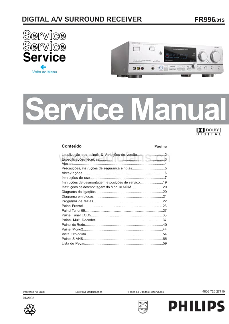 Philips-FR-996-Service-Manual电路原理图.pdf_第1页