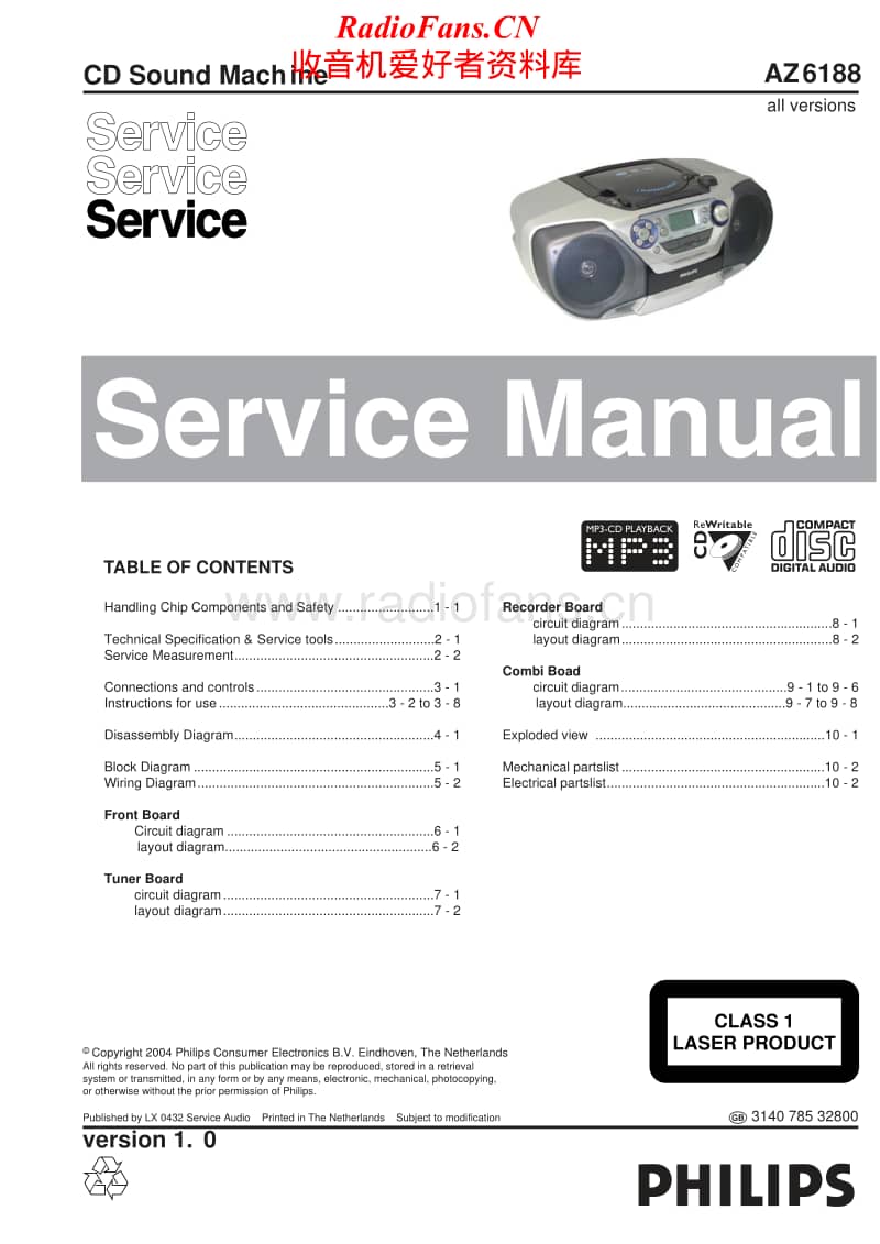 Philips-AZ-6188-Service-Manual电路原理图.pdf_第1页