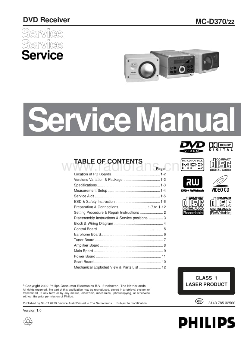 Philips-MCD-370-Service-Manual电路原理图.pdf_第1页