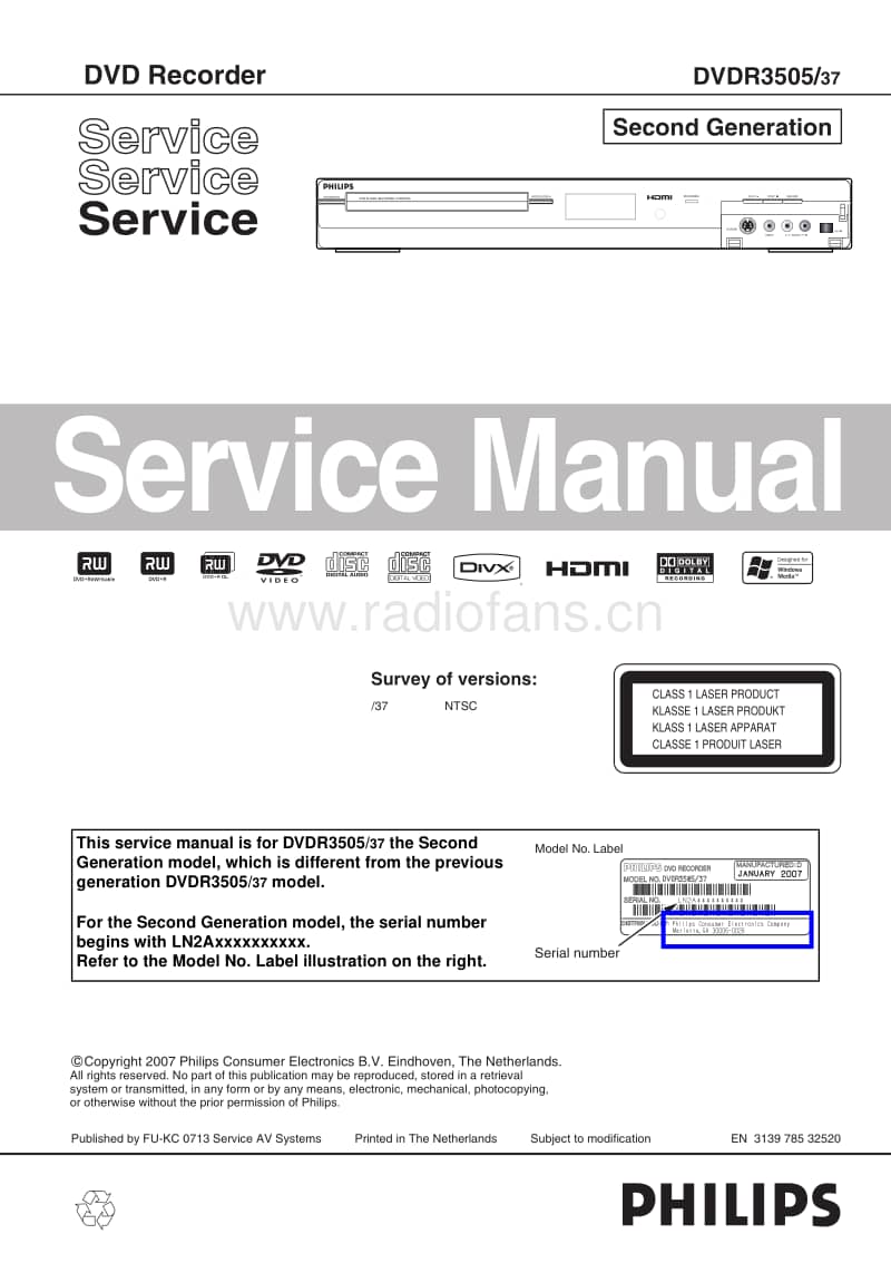 Philips-DVDR-3505-Service-Manual电路原理图.pdf_第1页