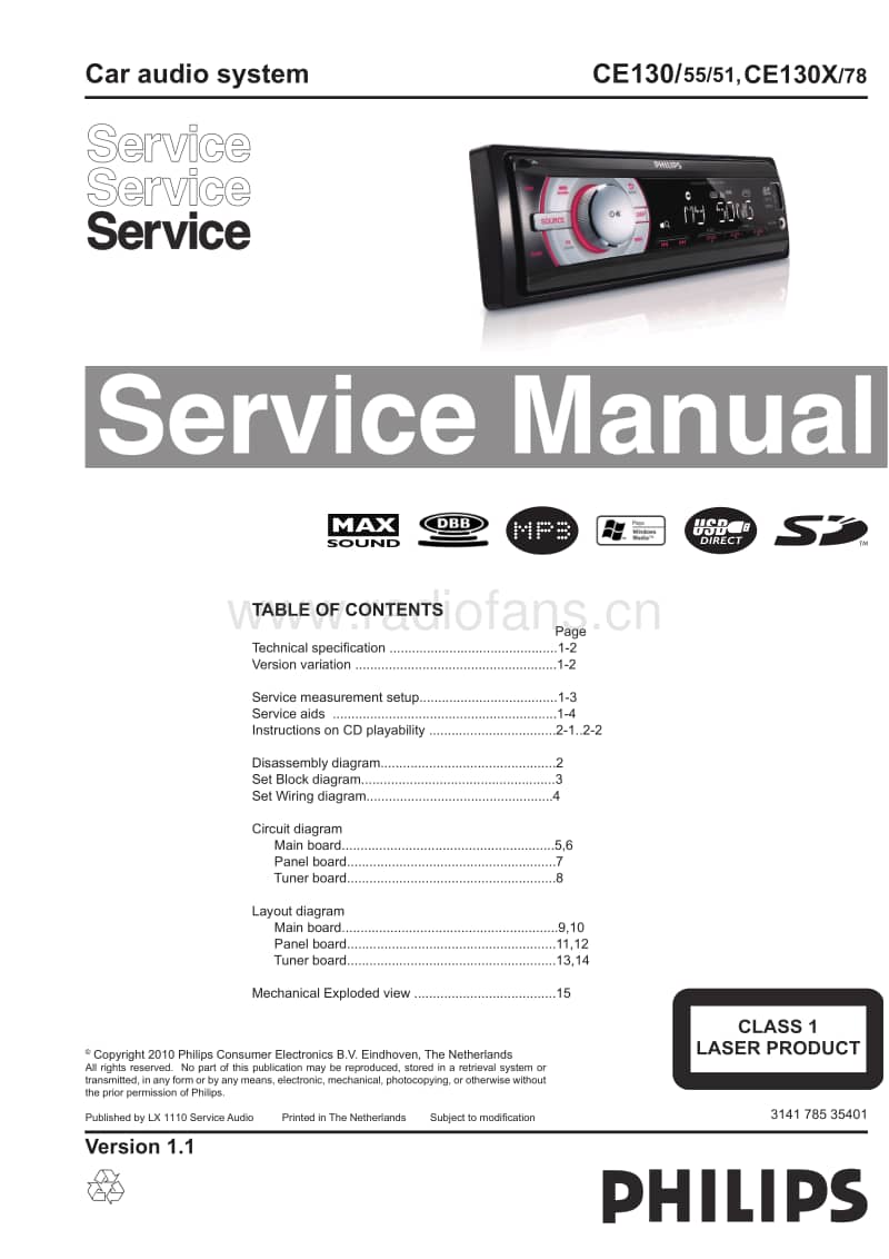 Philips-CE-130-130-X-Service-Manual电路原理图.pdf_第1页