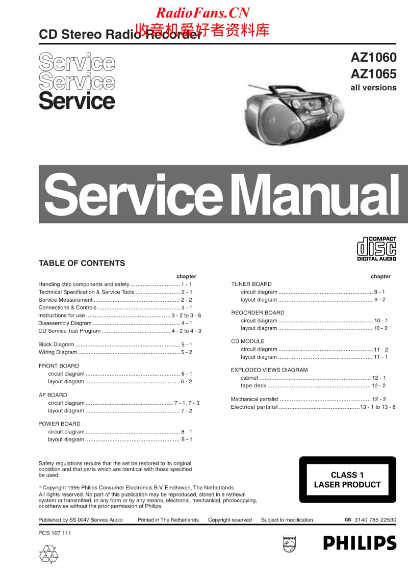 Philips-AZ-1065-Service-Manual电路原理图.pdf_第1页