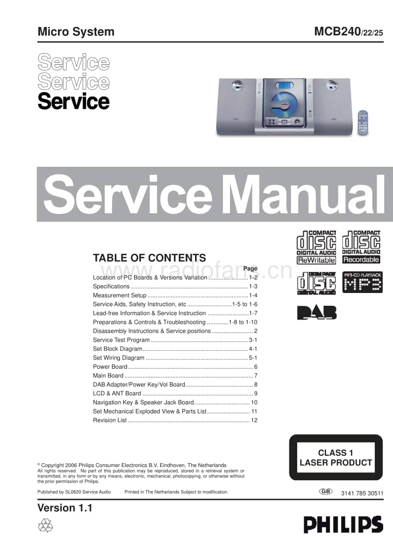 Philips-MCB-240-Service-Manual电路原理图.pdf_第1页