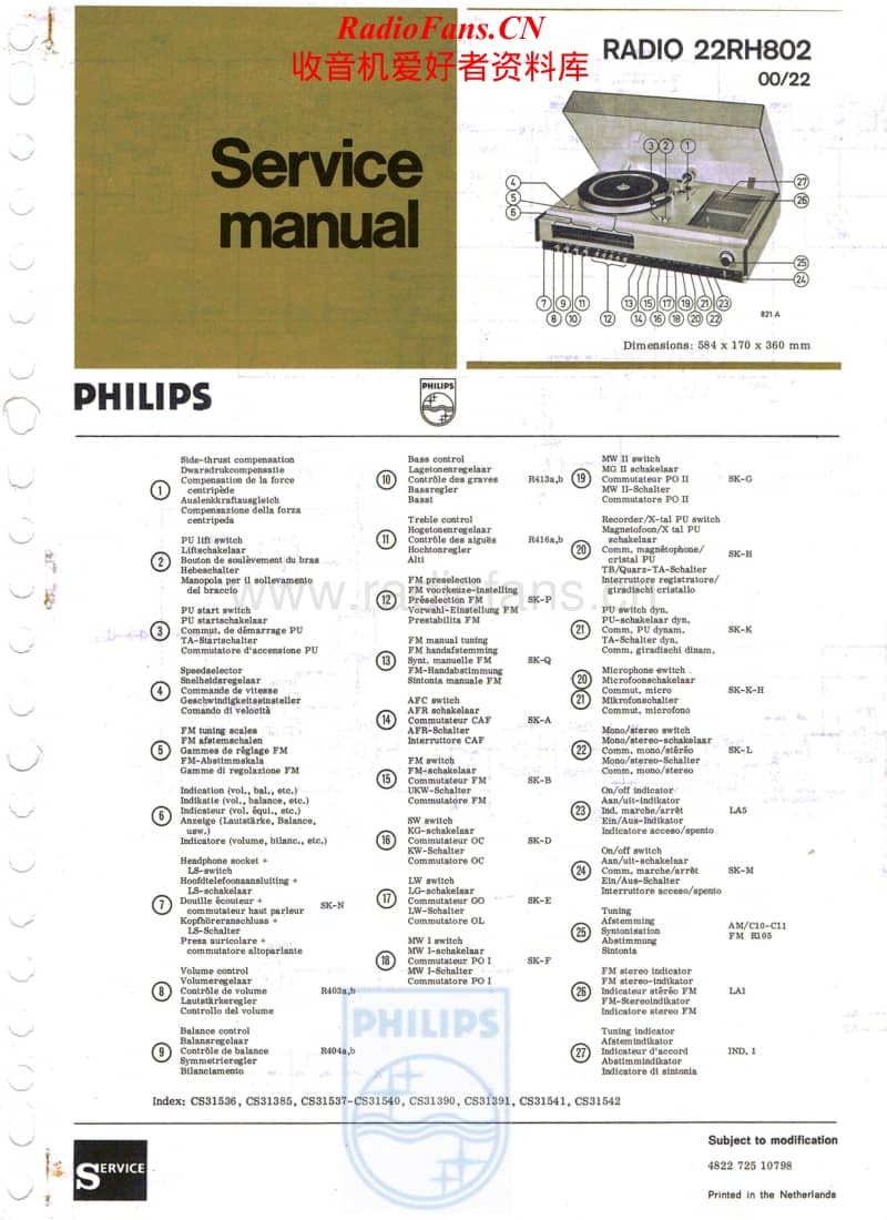 Philips-22-RH-802-Service-Manual电路原理图.pdf_第1页