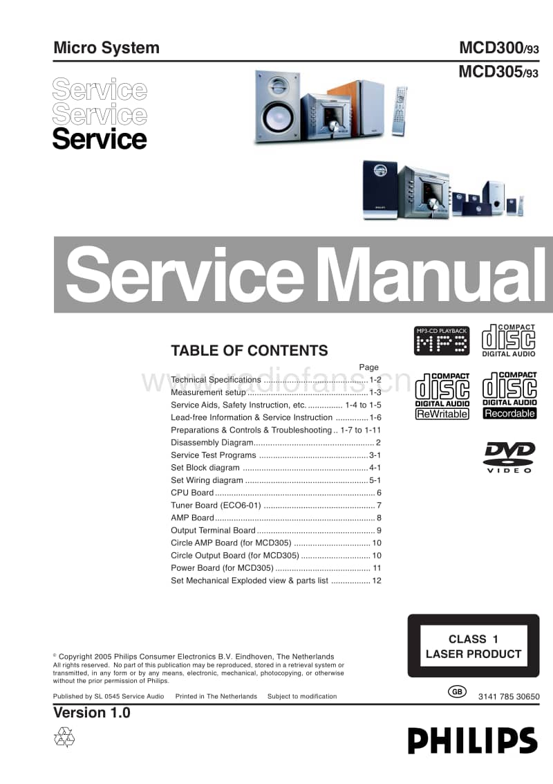 Philips-MCD-300-Service-Manual电路原理图.pdf_第1页