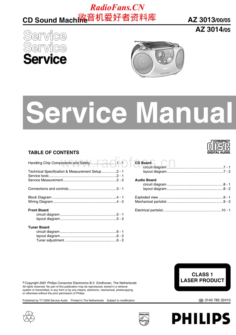 Philips-AZ-3014-Service-Manual电路原理图.pdf_第1页