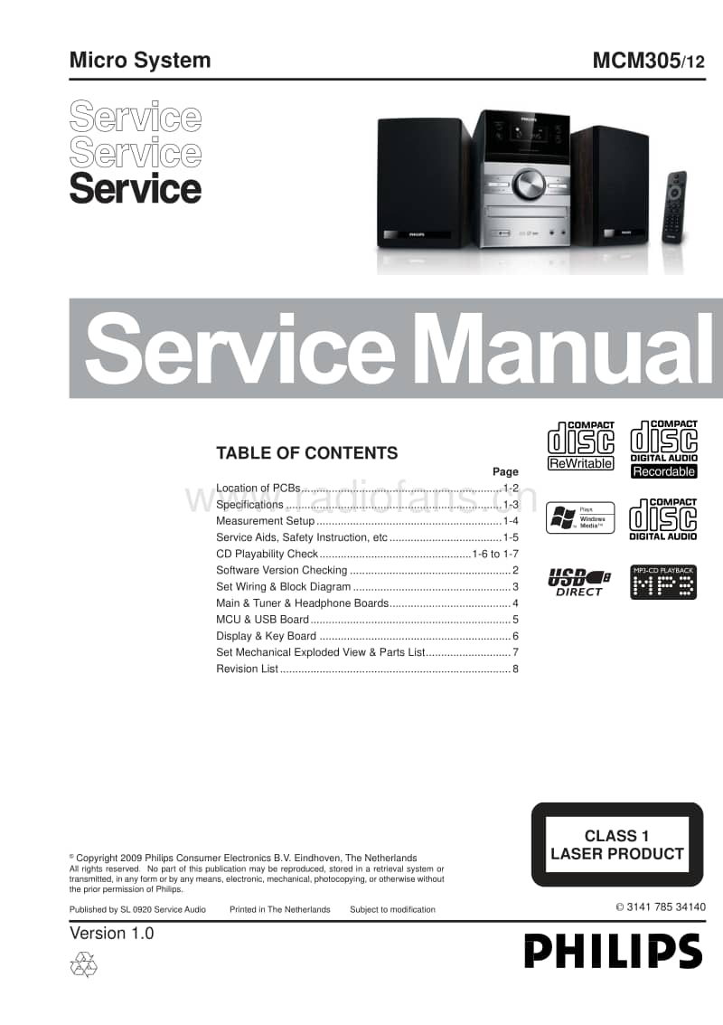 Philips-MCM-305-Service-Manual电路原理图.pdf_第1页