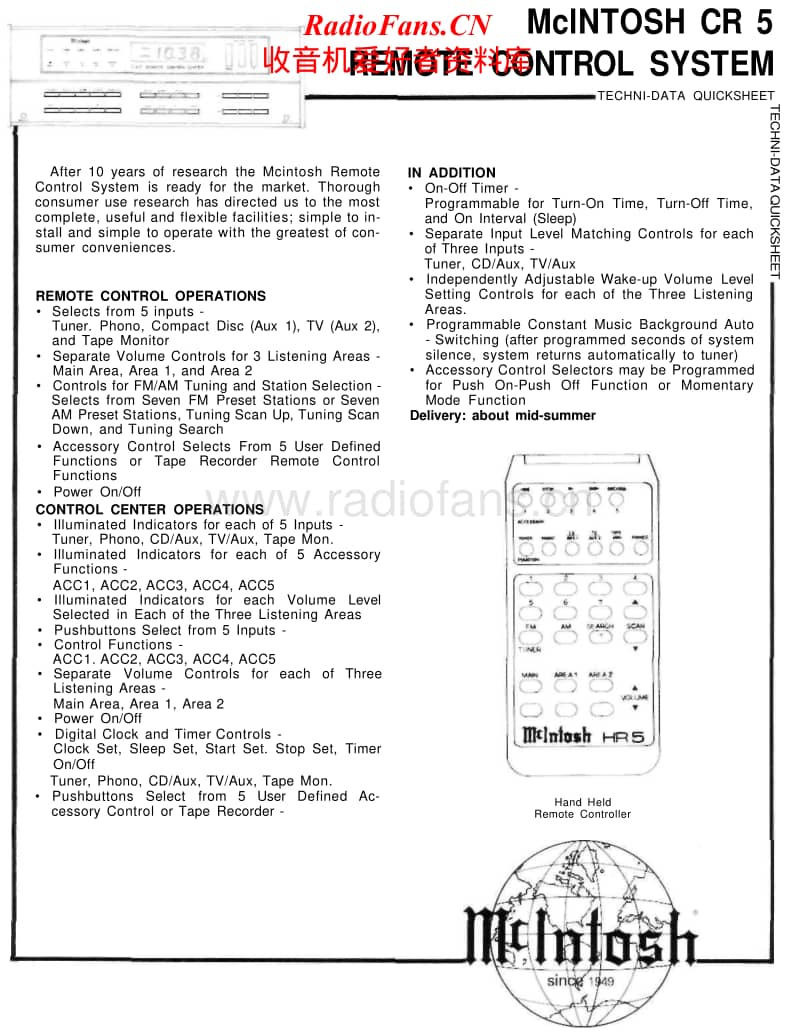 McIntosh-CR-5-Service-Manual电路原理图.pdf_第1页