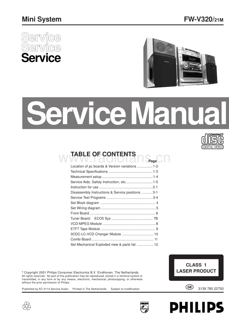 Philips-FWV-320-Service-Manual电路原理图.pdf_第1页