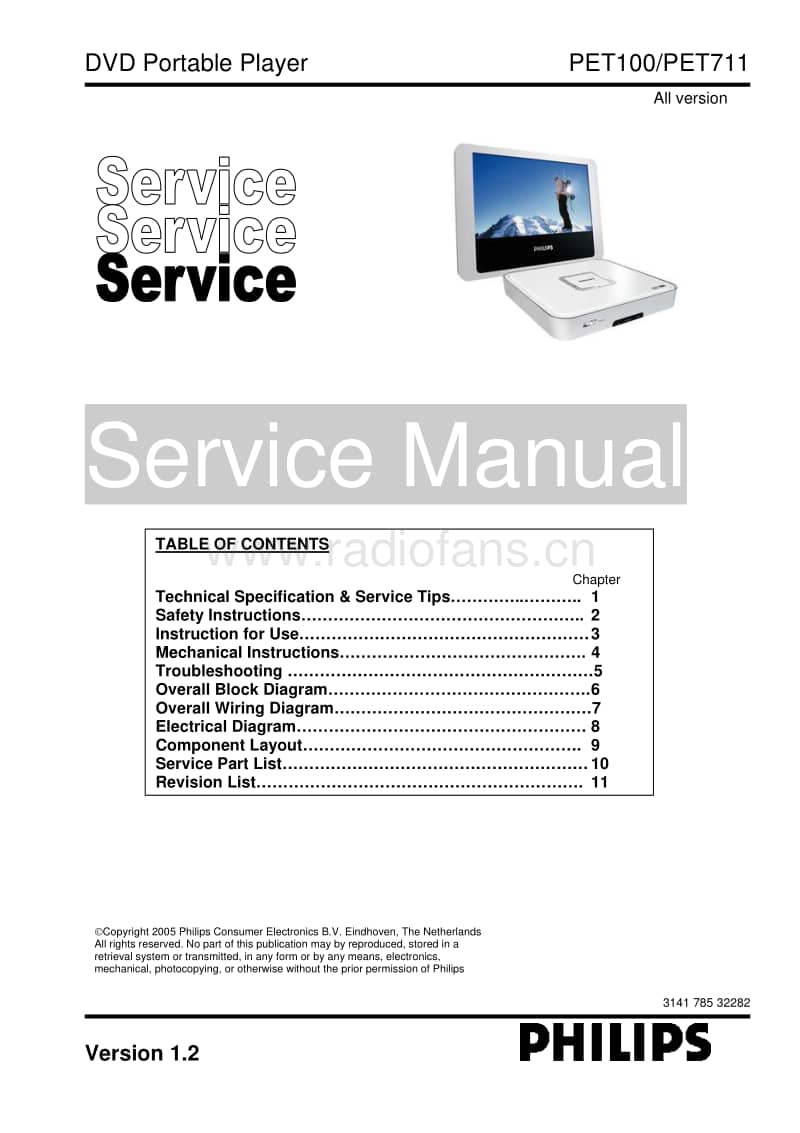 Philips-PET-711-Service-Manual电路原理图.pdf_第1页