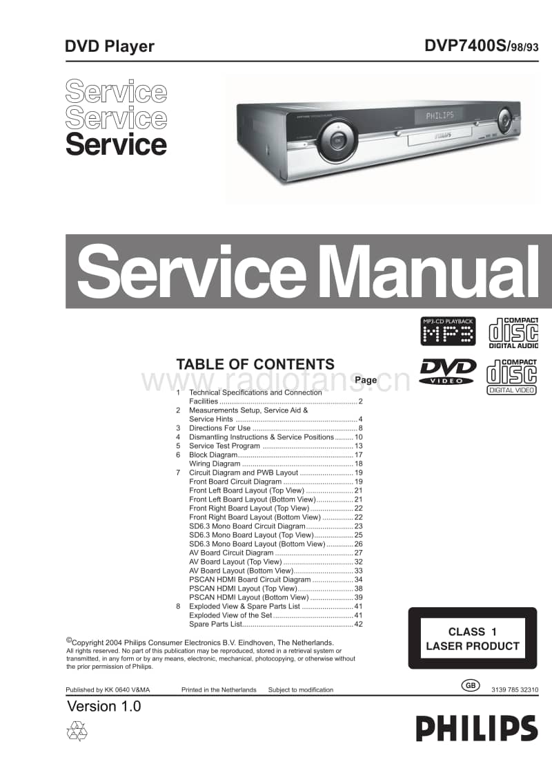 Philips-DVP-7400-S-Service-Manual电路原理图.pdf_第1页