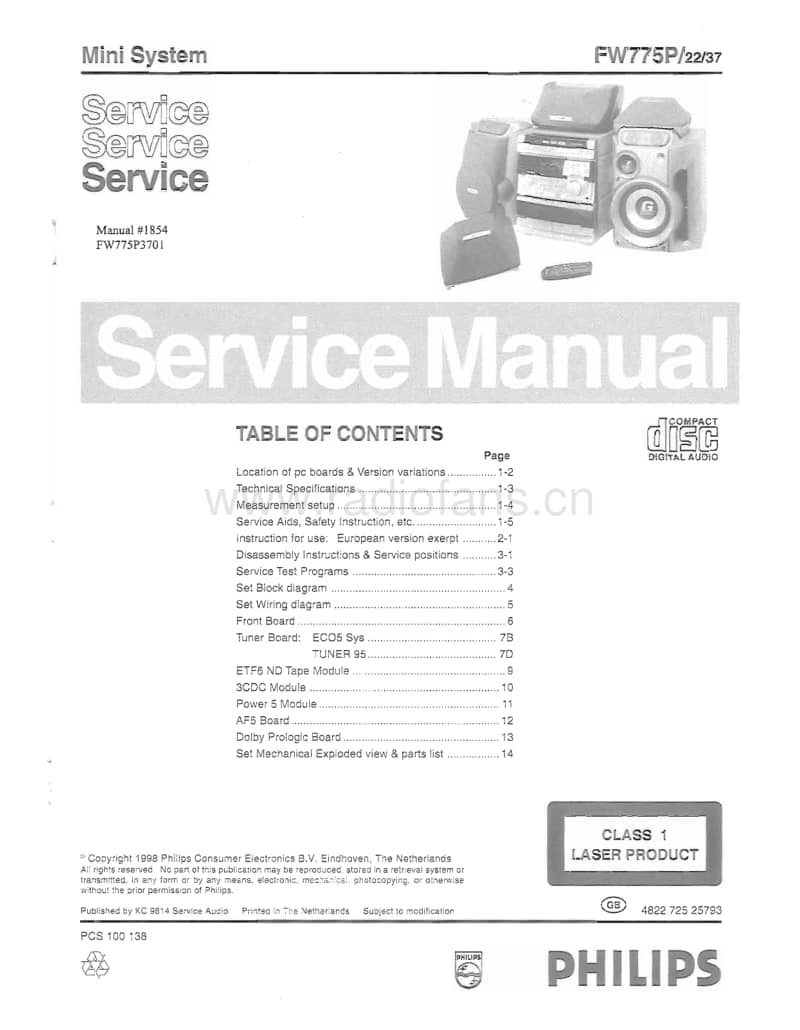 Philips-FW-775-P-Service-Manual电路原理图.pdf_第1页