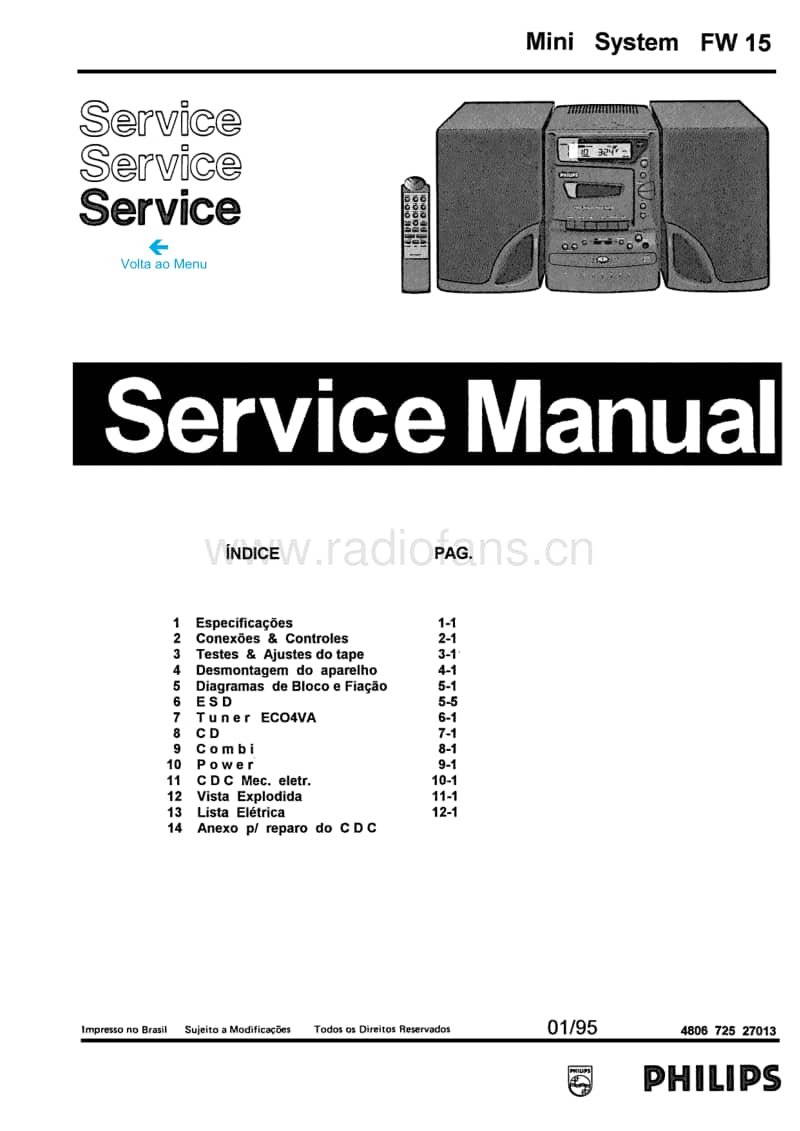 Philips-FW-15-Service-Manual电路原理图.pdf_第1页