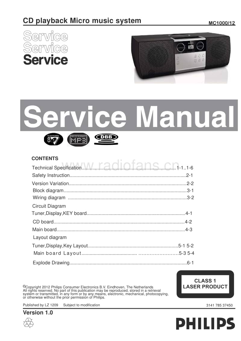 Philips-MC-1000-Service-Manual电路原理图.pdf_第1页