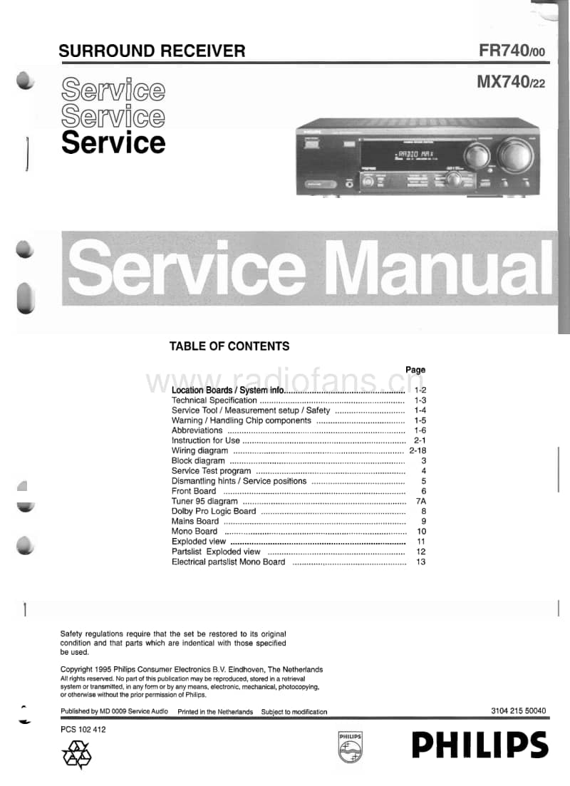 Philips-MX-740-Service-Manual电路原理图.pdf_第1页