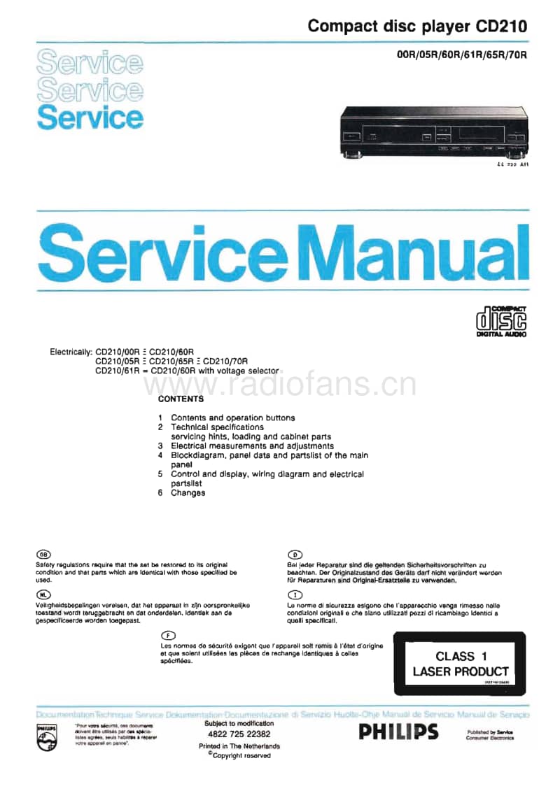 Philips-CD-210-Service-Manual电路原理图.pdf_第1页