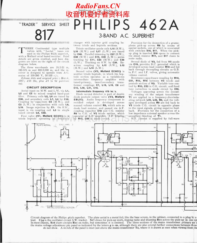 Philips-462-A-Service-Manual电路原理图.pdf_第1页