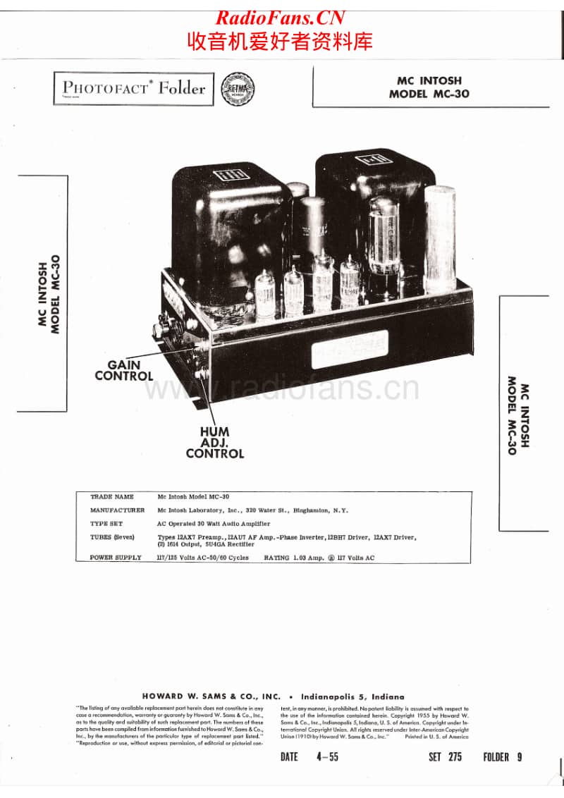 McIntosh-MC-30-Service-Manual电路原理图.pdf_第1页