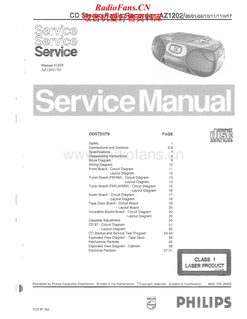 Philips-AZ-1202-Service-Manual电路原理图.pdf_第1页