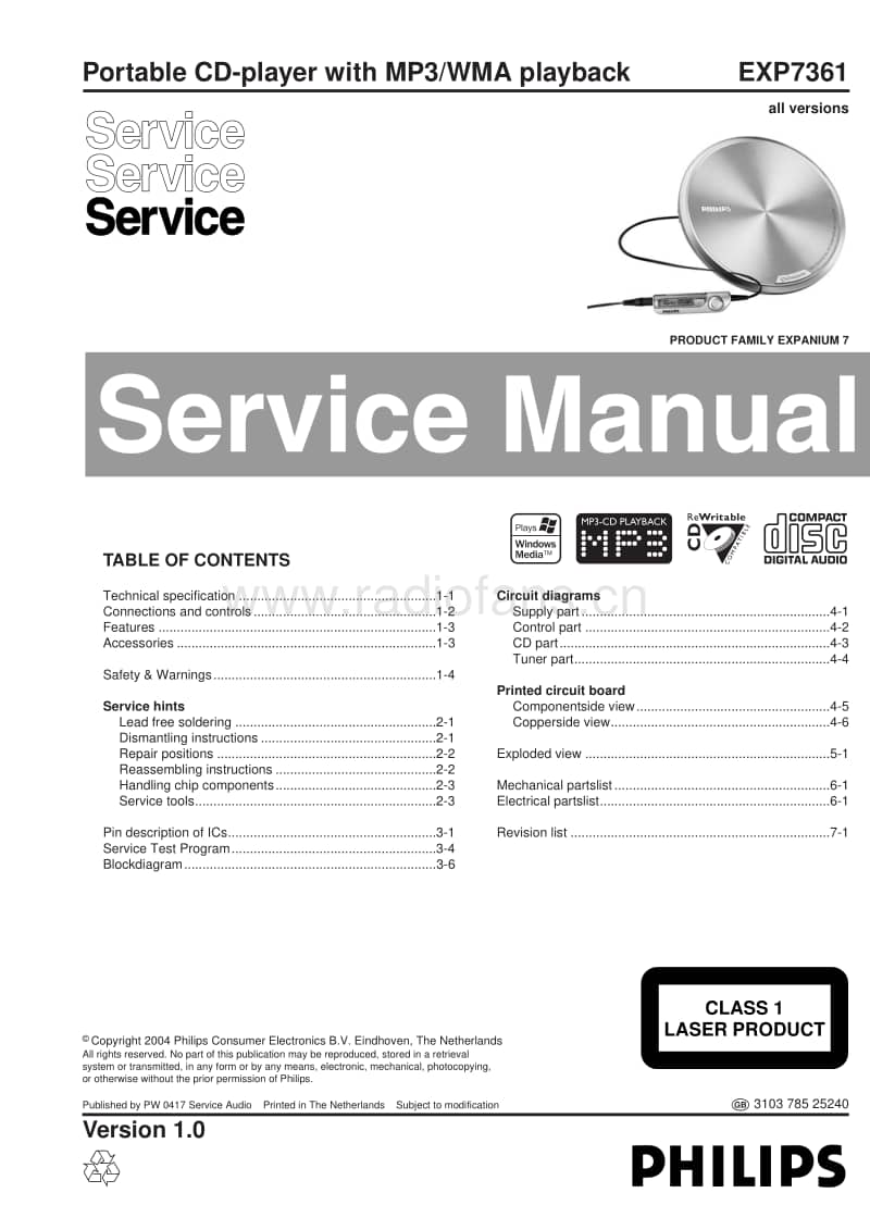 Philips-EXP-7361-Service-Manual电路原理图.pdf_第1页