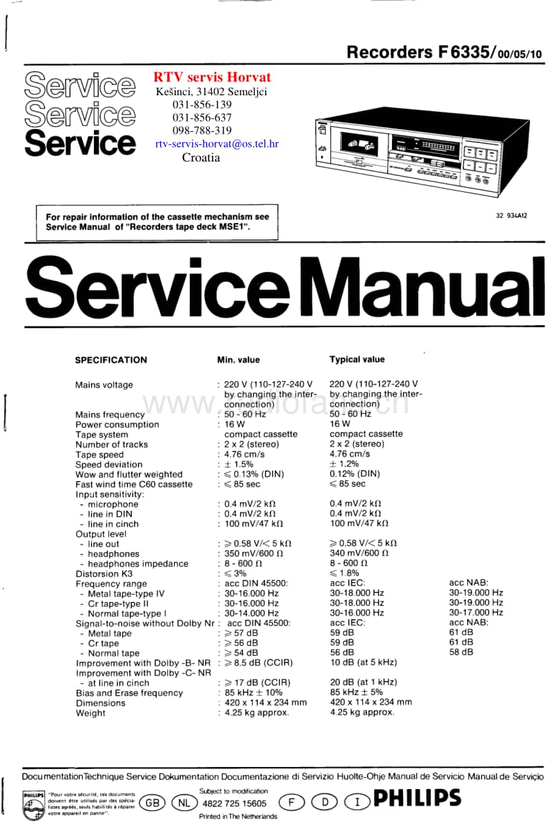 Philips-F-6335-Service-Manual电路原理图.pdf_第1页