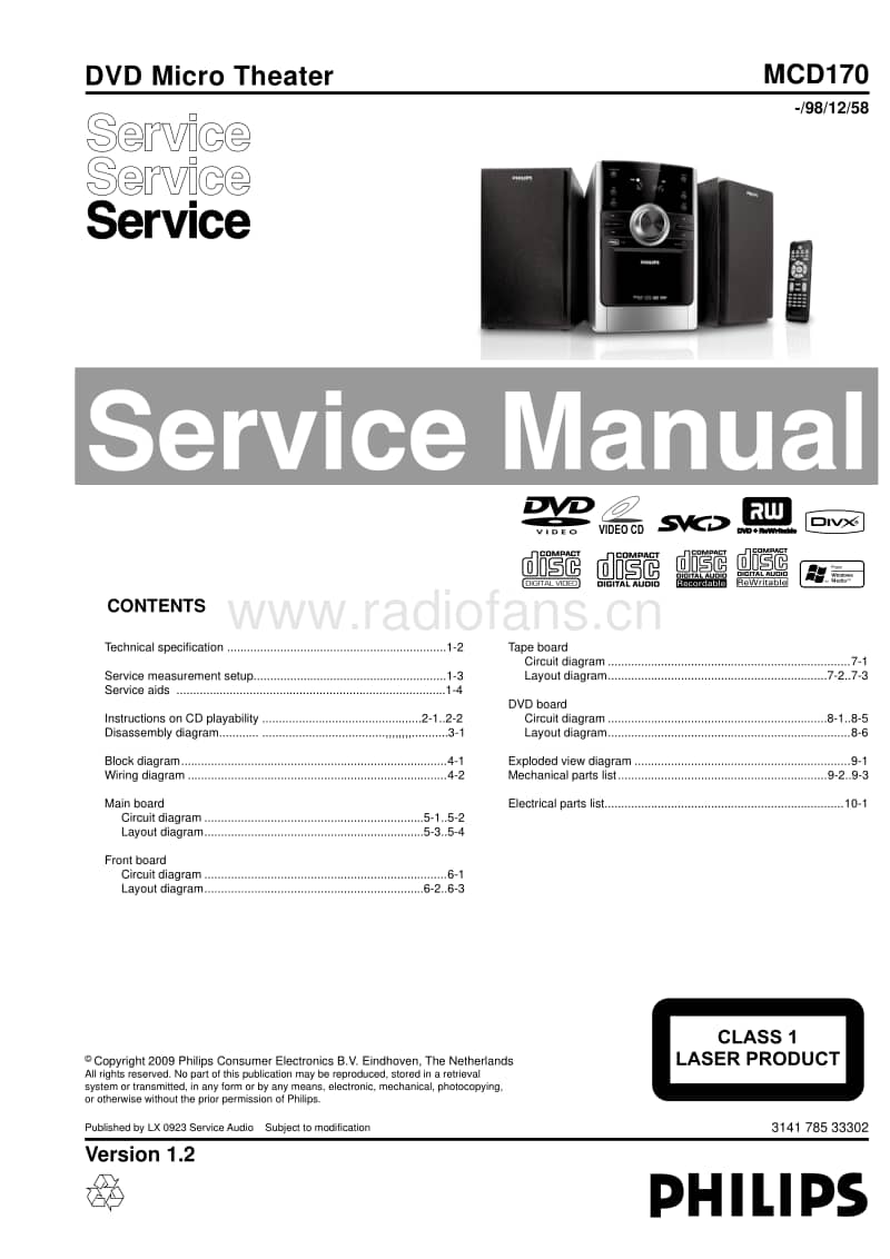 Philips-MCD-170-Service-Manual电路原理图.pdf_第1页