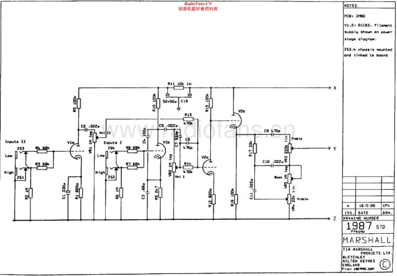 Marshall-1987-Pream-Schematic电路原理图.pdf_第1页